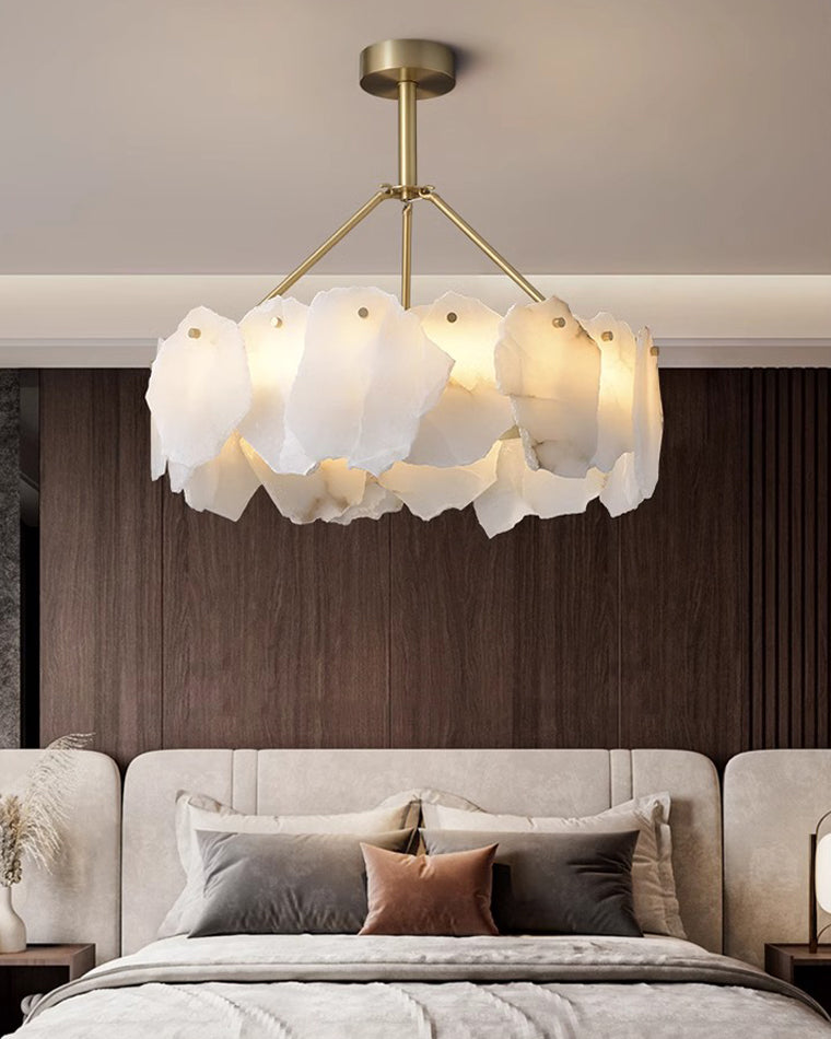 Alabaster Round Chandelier-WM2392a by Bling Lighting Studio
