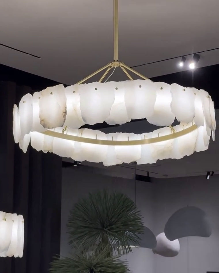 Alabaster Round Chandelier-WM2392a by Bling Lighting Studio