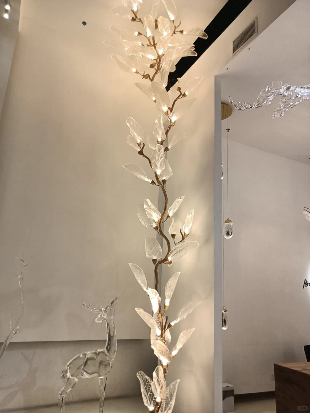 Creative Bionic Resin Leaves Chandelier for Living Room/Dining Room/Staircase by Bling Lighting Studio