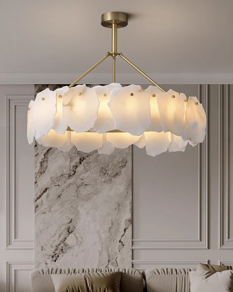 Alabaster Round Chandelier-WM2392a by Bling Lighting Studio