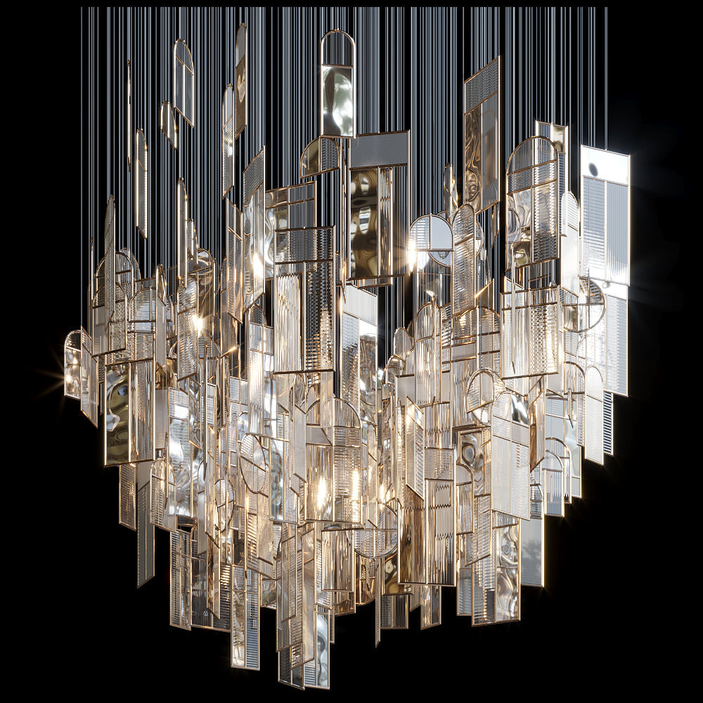 Mirror Window Panel Chandelier