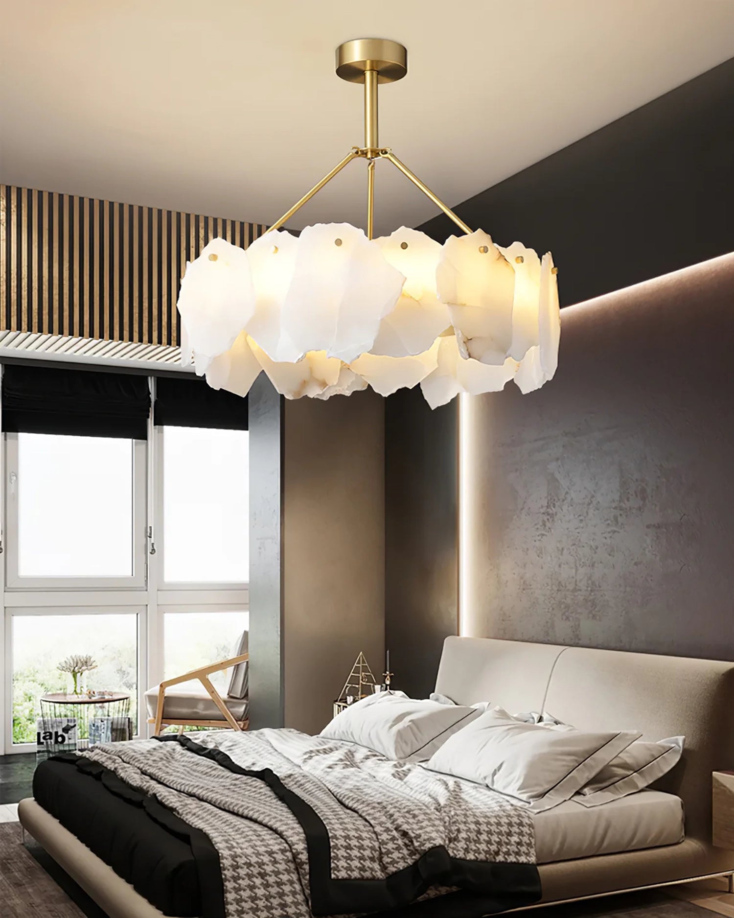 Alabaster Round Chandelier-WM2392a by Bling Lighting Studio