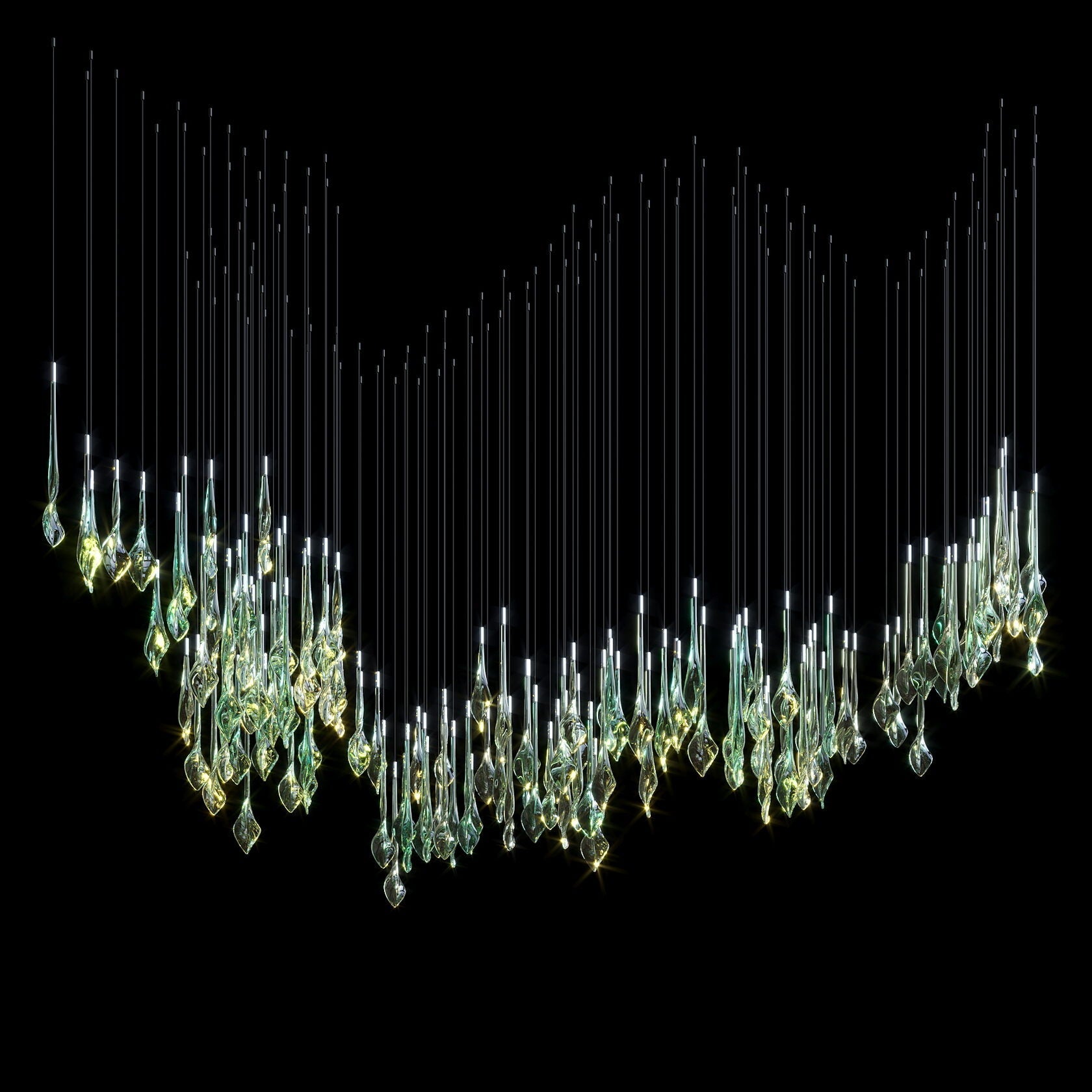 Crystal Drop Rain Chandelier