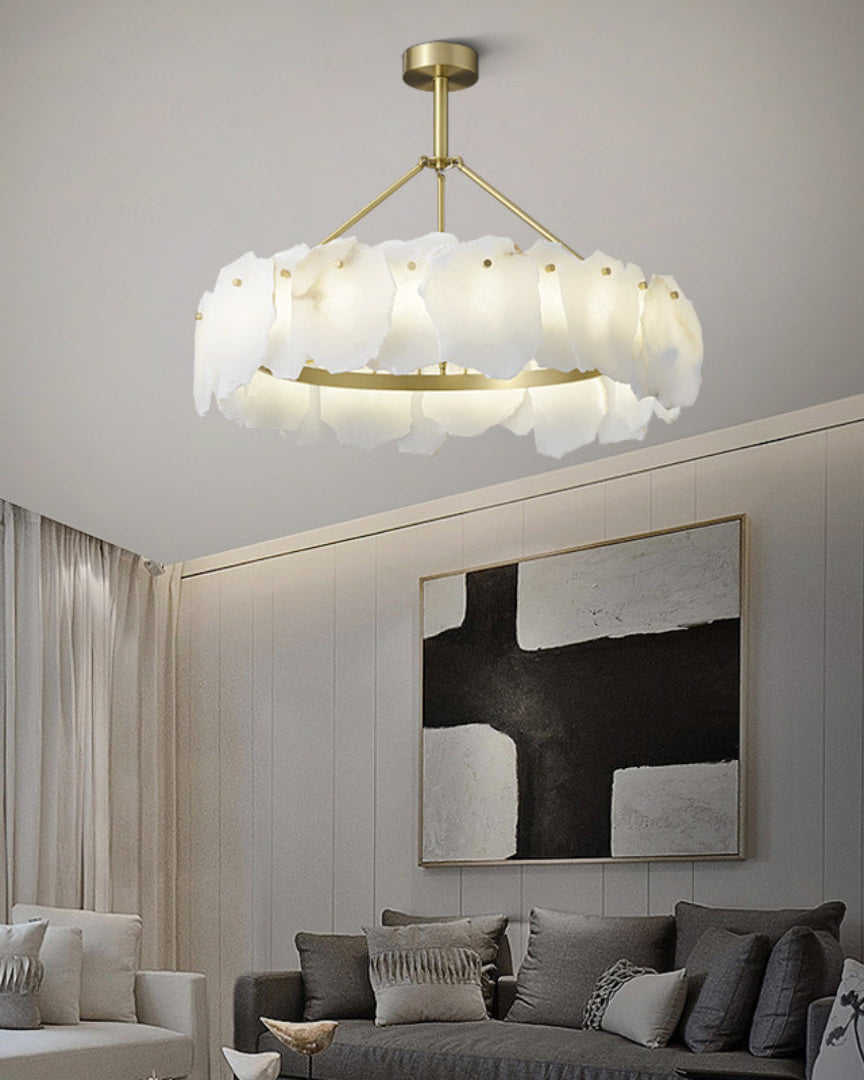 Alabaster Round Chandelier-WM2392a by Bling Lighting Studio