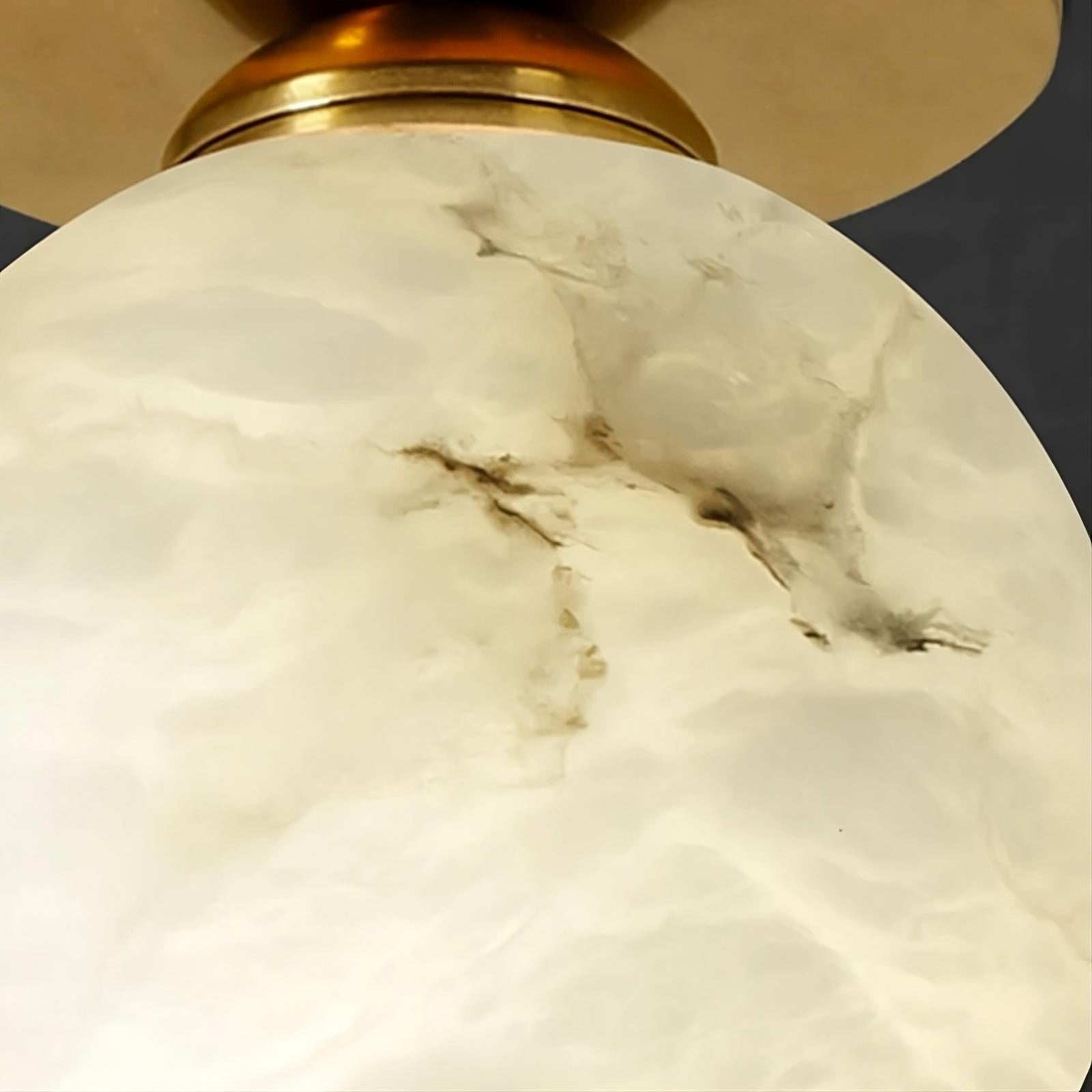 Soria Alabaster Flush mount chandelier material and finish detail