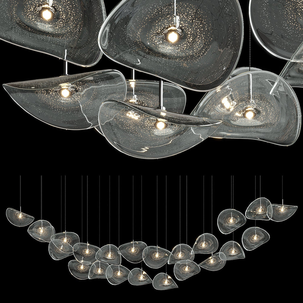 Smoke Glass Manta Cluster Chandelier