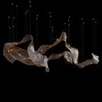 Bronze Ribbon Wave Chandelier