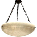 Pair of French Carved Alabaster Fixtures. Sold Individually.