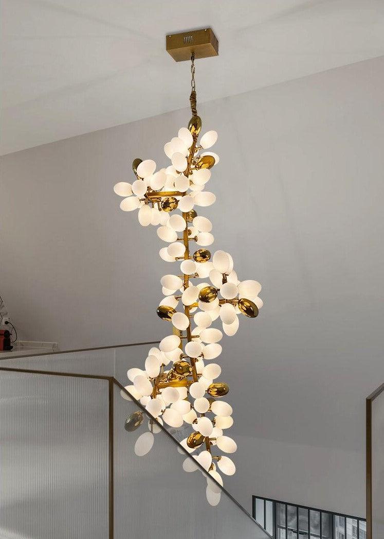 Large Branch Copper Chandelier with Grape Shape by Bling Lighting Studio