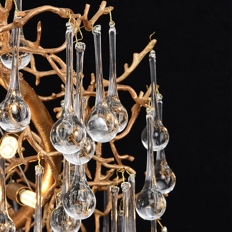 Iris Raindrop Clear Crystal Ring Branch Chandelier by Bling Lighting Studio