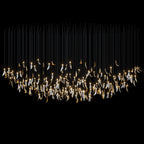 Gold Silver Leaf Rain Chandelier
