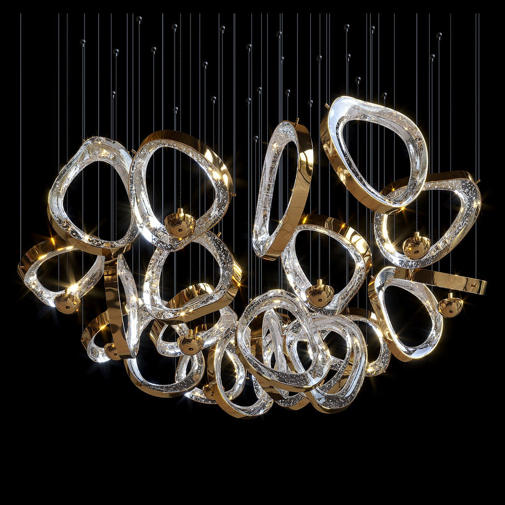 Gold Crystal Loop Chandelier
