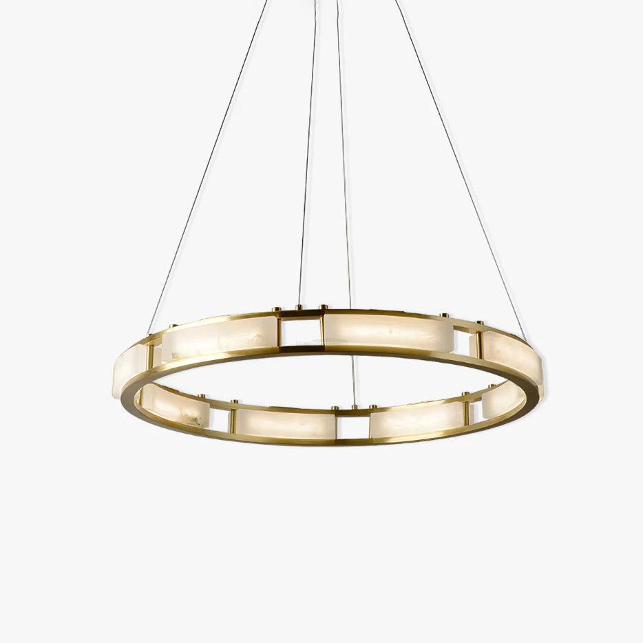 Qatar Alabaster Round Chandelier by Bling Lighting Studio