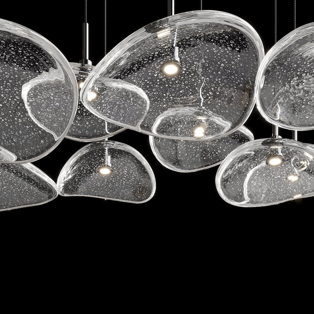 Bubble Glass Pebble Cascade Chandelier