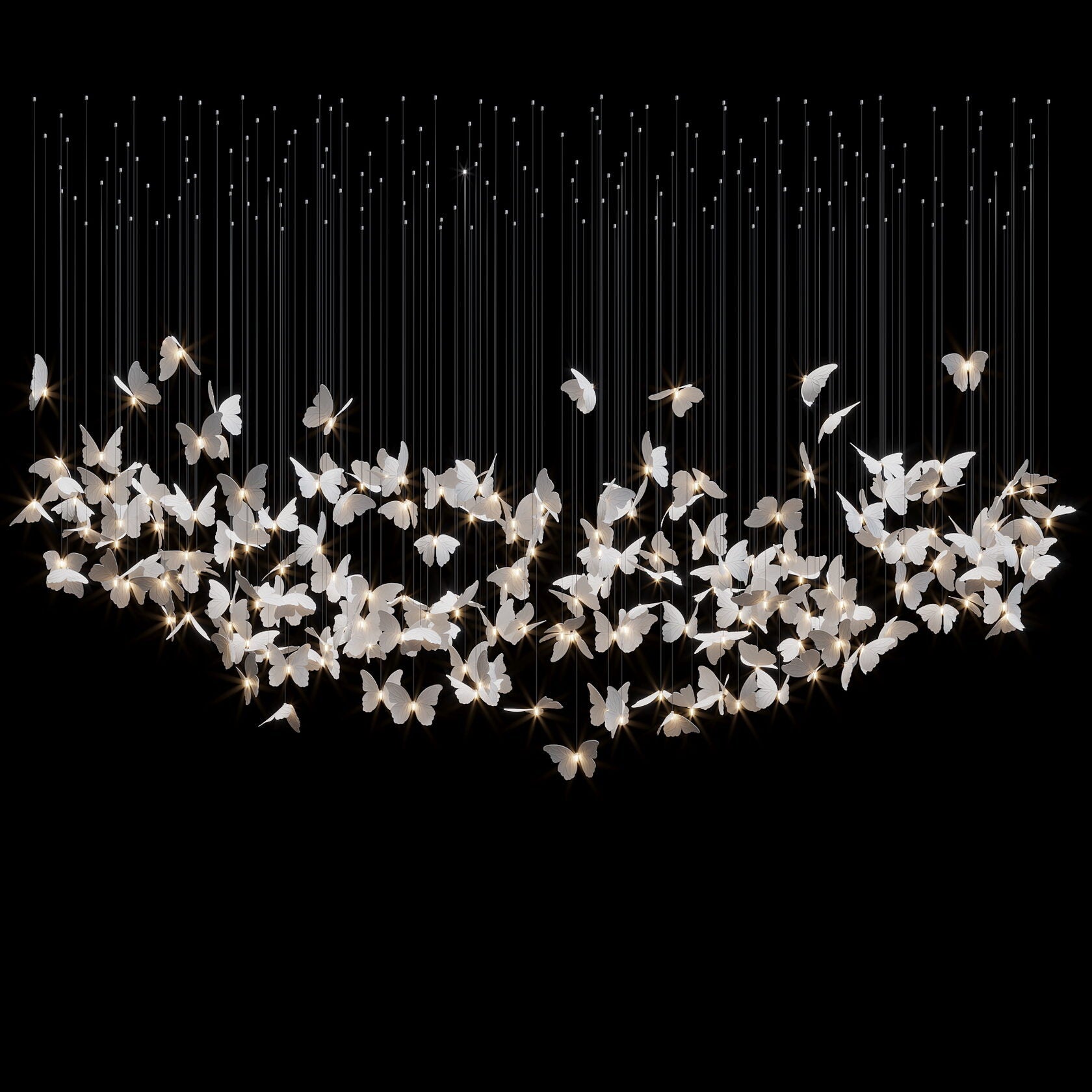 White Butterfly Cloud Chandelier