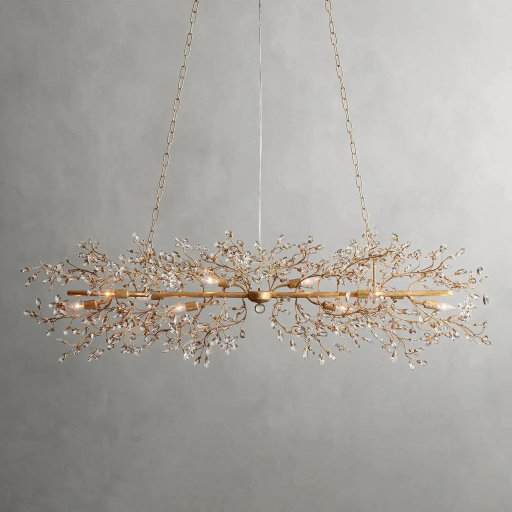 Crystal Flowers Fiore Linear Chandelier