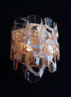 Murano Wall Lamp | 10 Pink Crostoli Glass | Set of 2