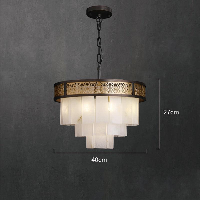 Marble Alabaster Lorry Multi-layer Classic Chandelier by Bling Lighting Studio