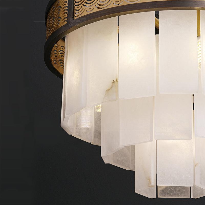 Marble Alabaster Lorry Multi-layer Classic Chandelier by Bling Lighting Studio