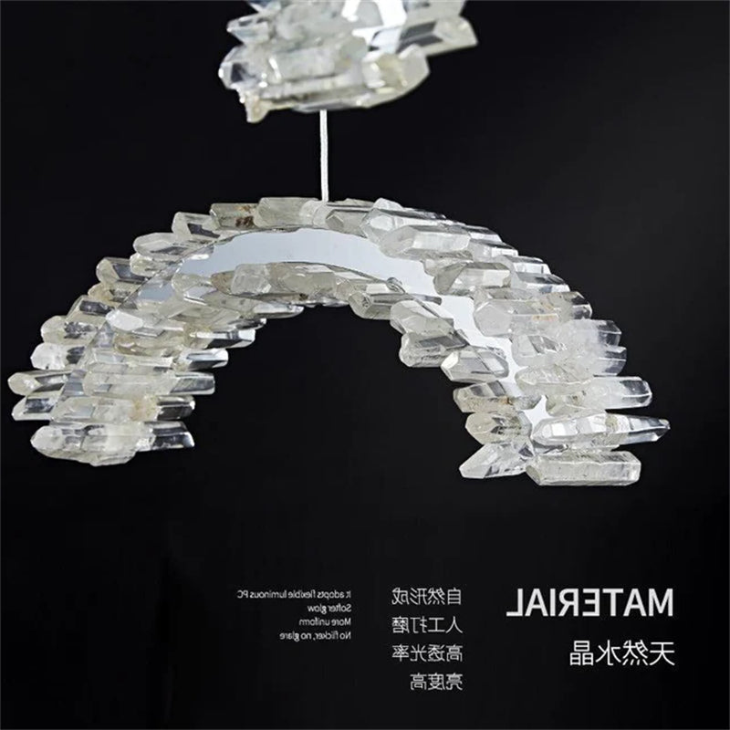 Rainbow Modern Rock Crystal Staircase Chandelier by Bling Lighting Studio