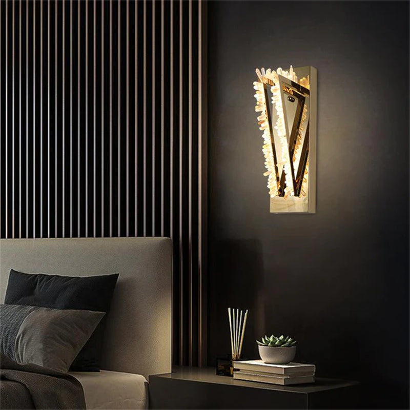Wesley Modern Rock Crystal Wall Sconce by Bling Lighting Studio