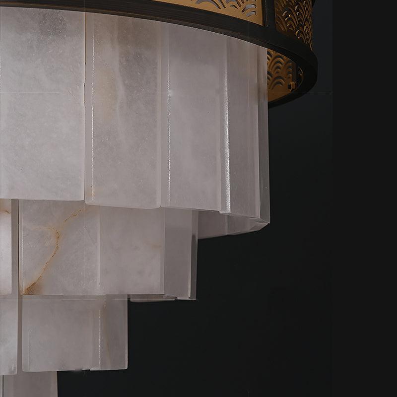 Marble Alabaster Lorry Multi-layer Classic Chandelier by Bling Lighting Studio