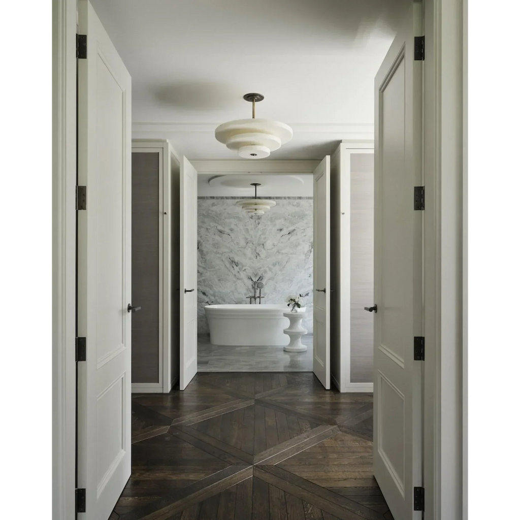 VEYRA 3 TIER MARBLE CHANDELIER by Bling Lighting Studio