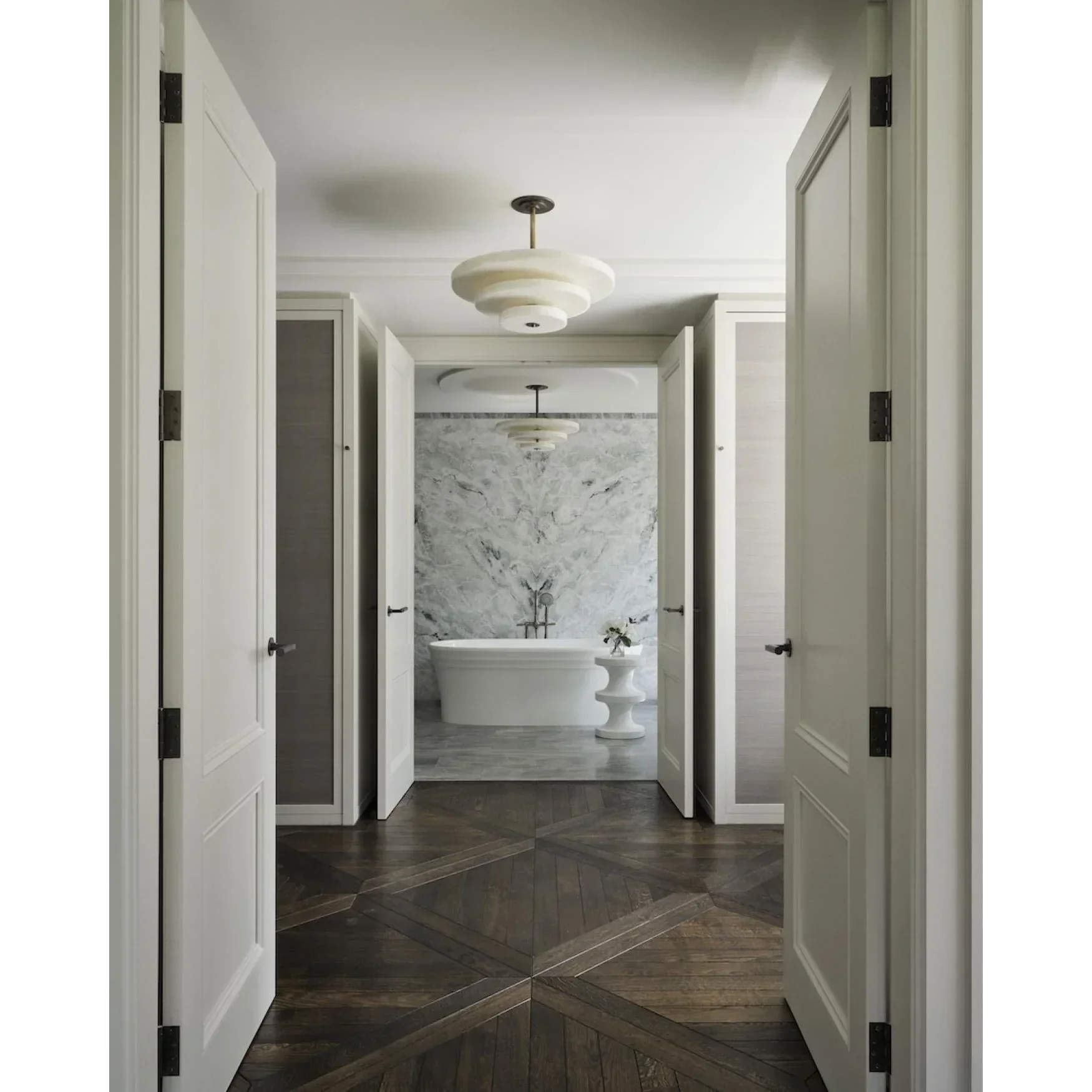 VEYRA 3 TIER MARBLE CHANDELIER by Bling Lighting Studio