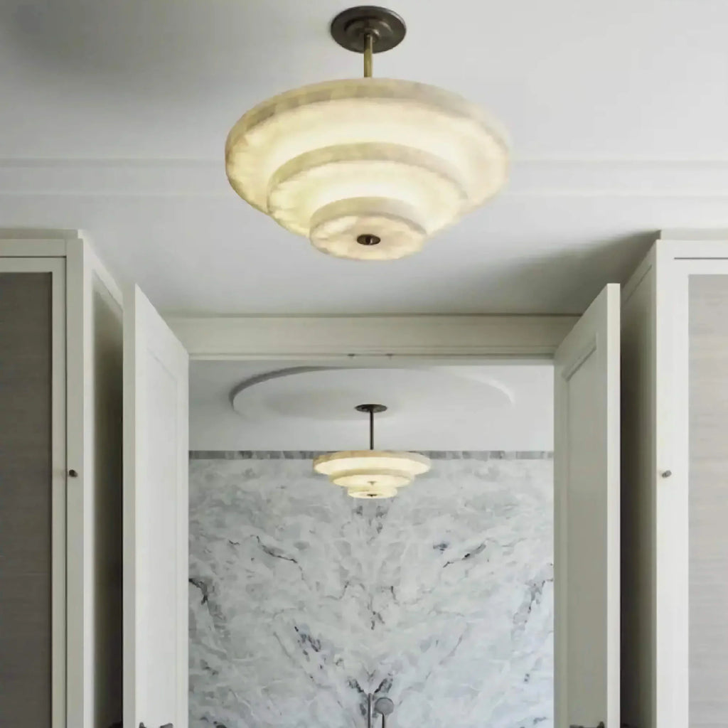 VEYRA 3 TIER MARBLE CHANDELIER by Bling Lighting Studio