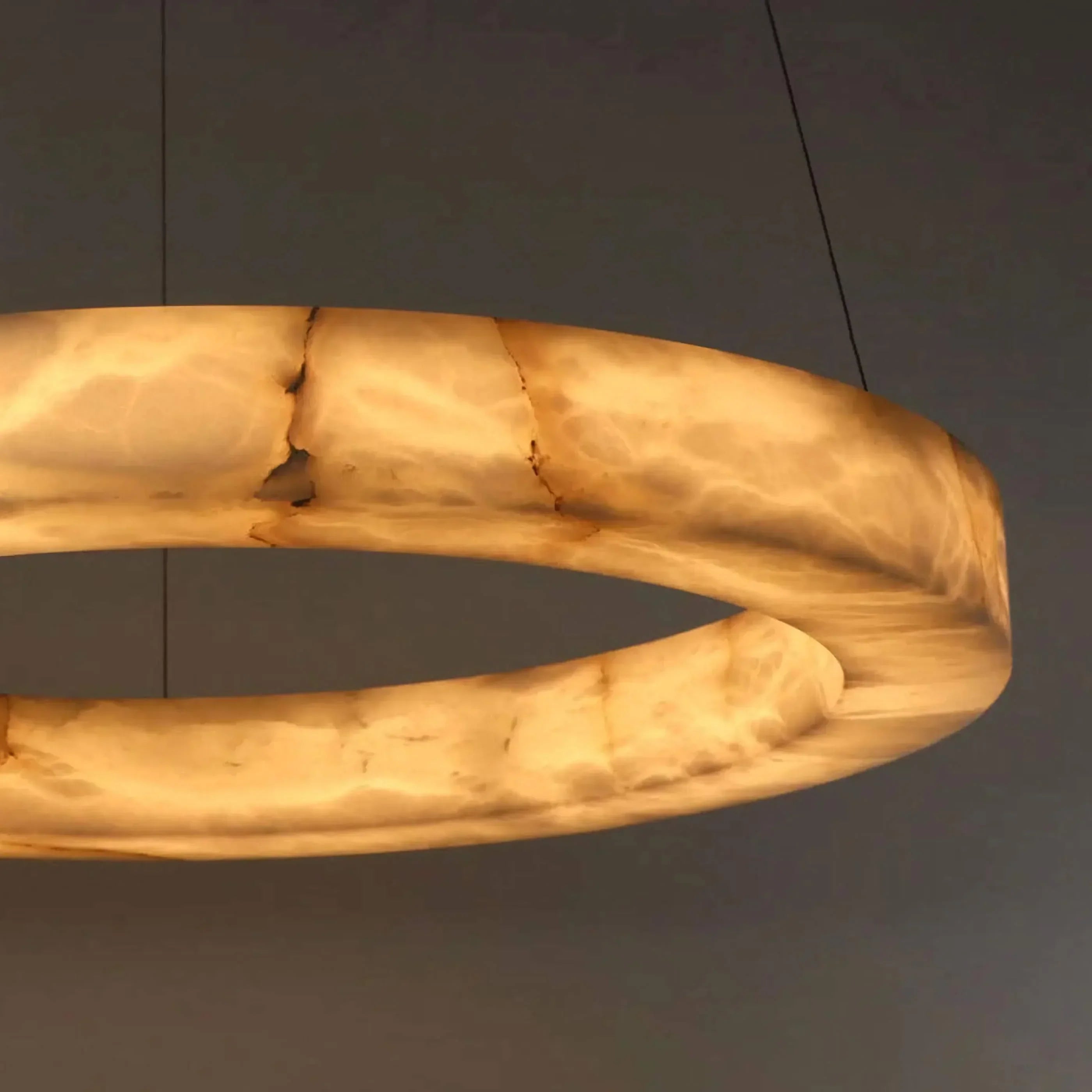 OLYRA 3-TIER ROUND ALABASTER CHANDELIER 39" 47" 59"D by Bling Lighting Studio