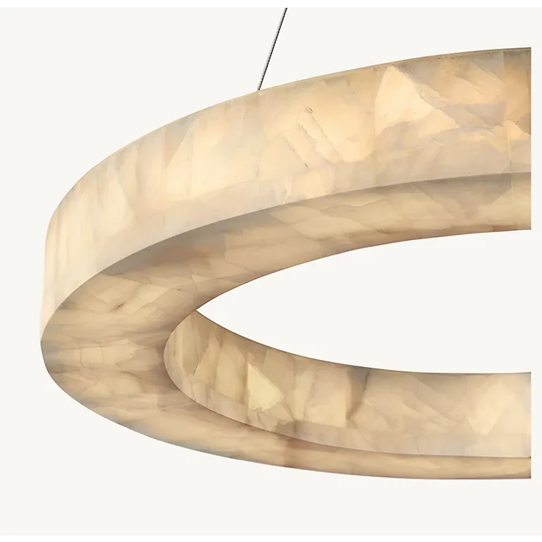 OLYRA 3-TIER ROUND ALABASTER CHANDELIER 39" 47" 59"D by Bling Lighting Studio