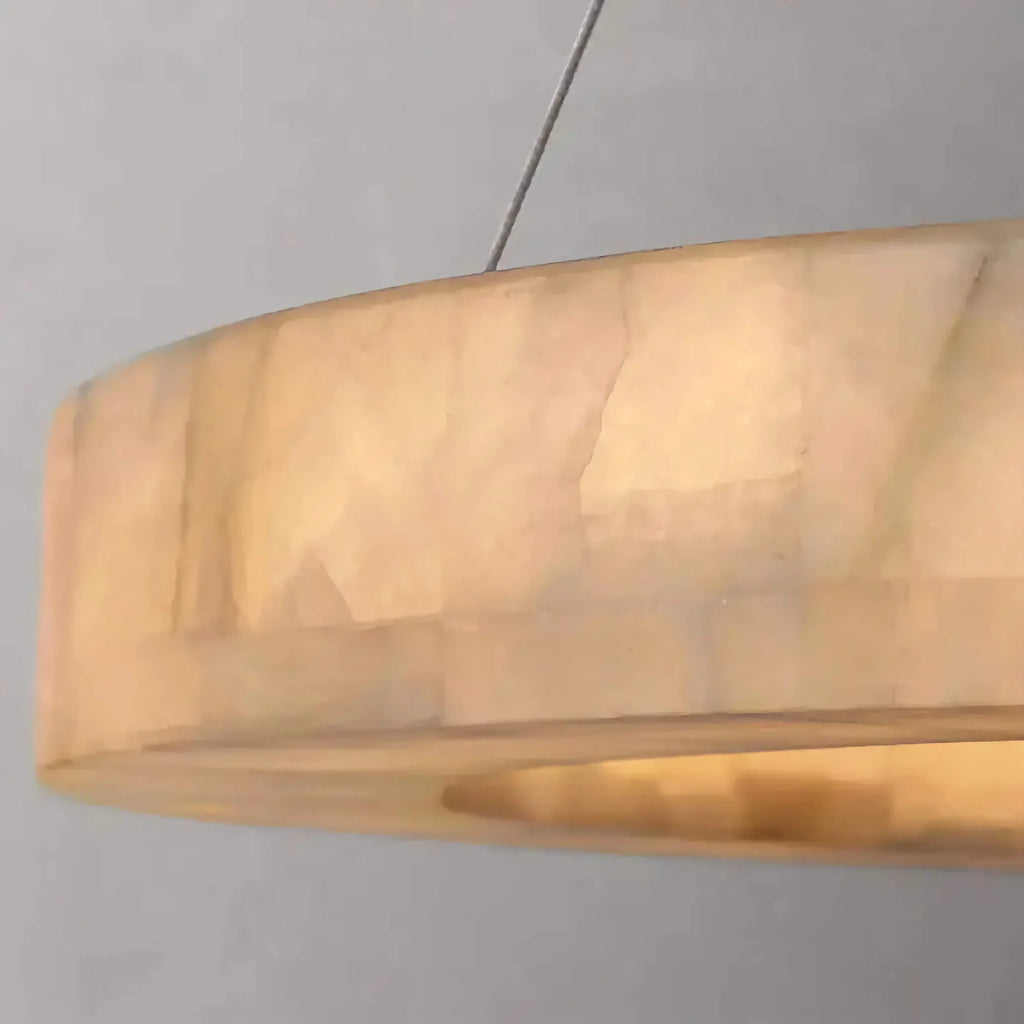 OLYRA 3-TIER ROUND ALABASTER CHANDELIER 39" 47" 59"D by Bling Lighting Studio