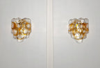 Murano Wall Lamp | 10 White Crostoli Glass | Set of 2