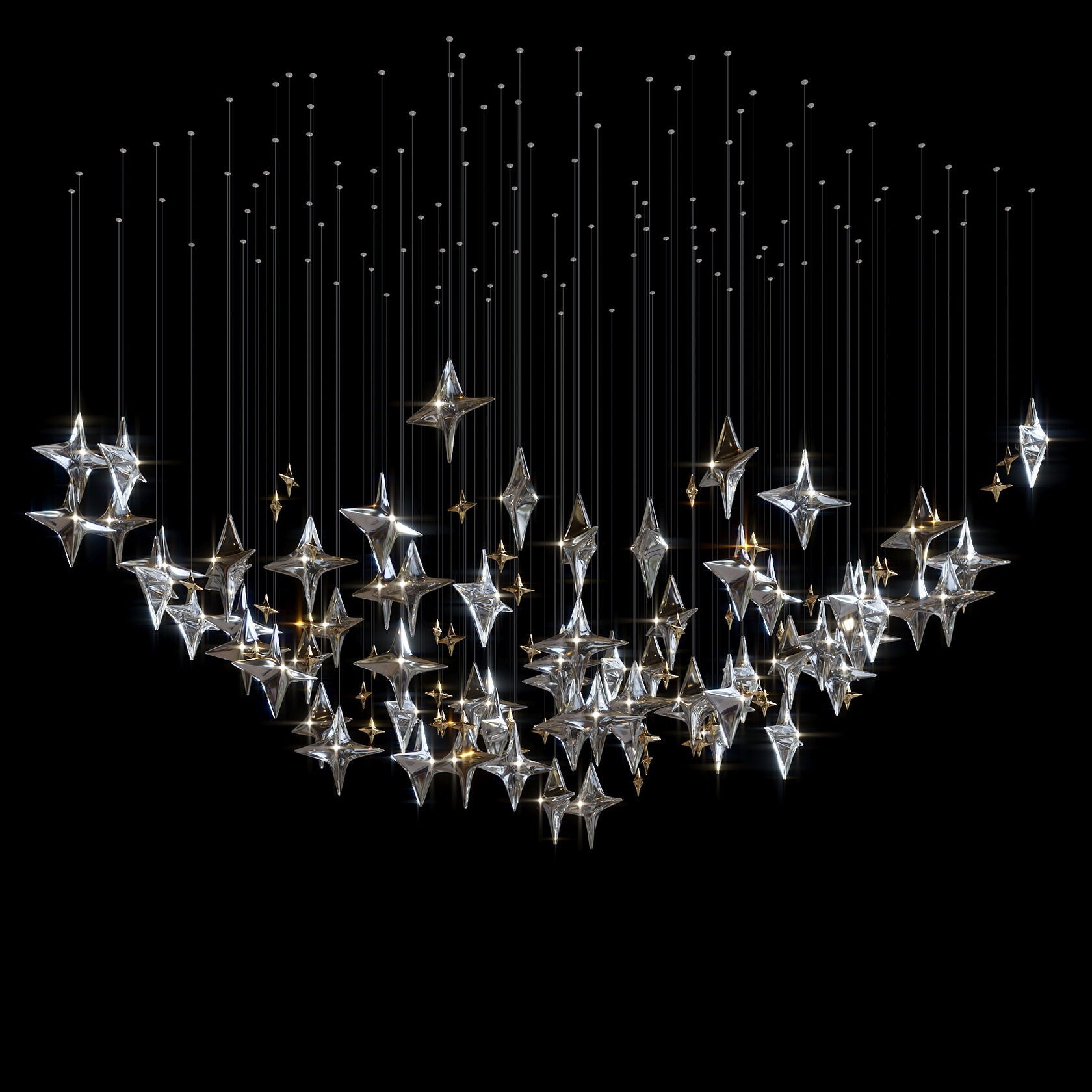 Crystal Star Constellation Chandelier