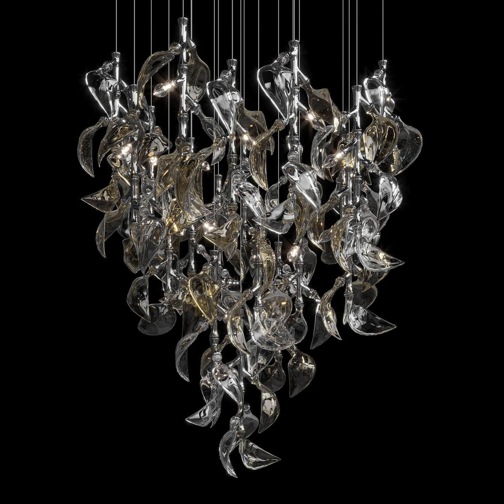 White Calla Cascade Chandelier