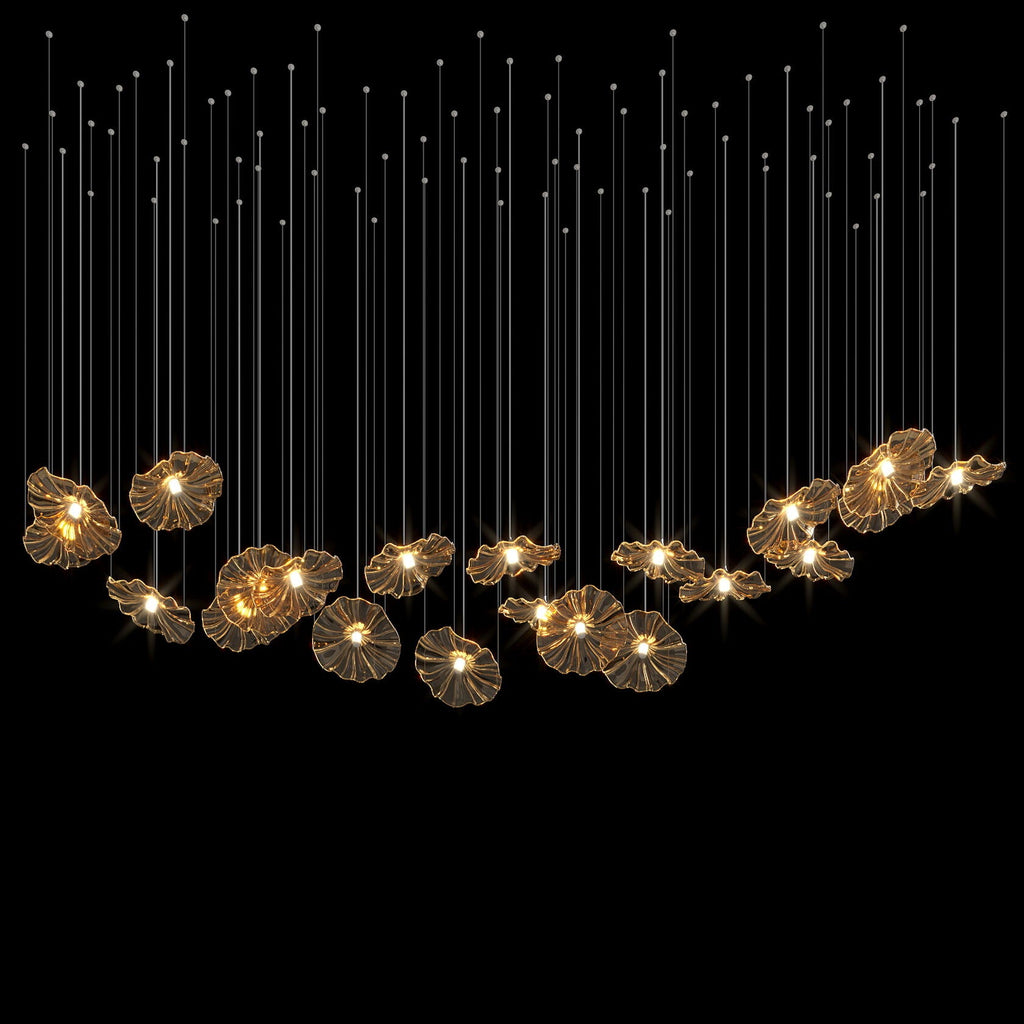 Amber Ruffle Bloom Chandelier