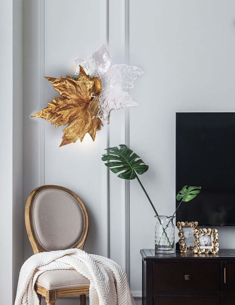 Leaf-shaped Crystal Branch Wall Light lamp product image