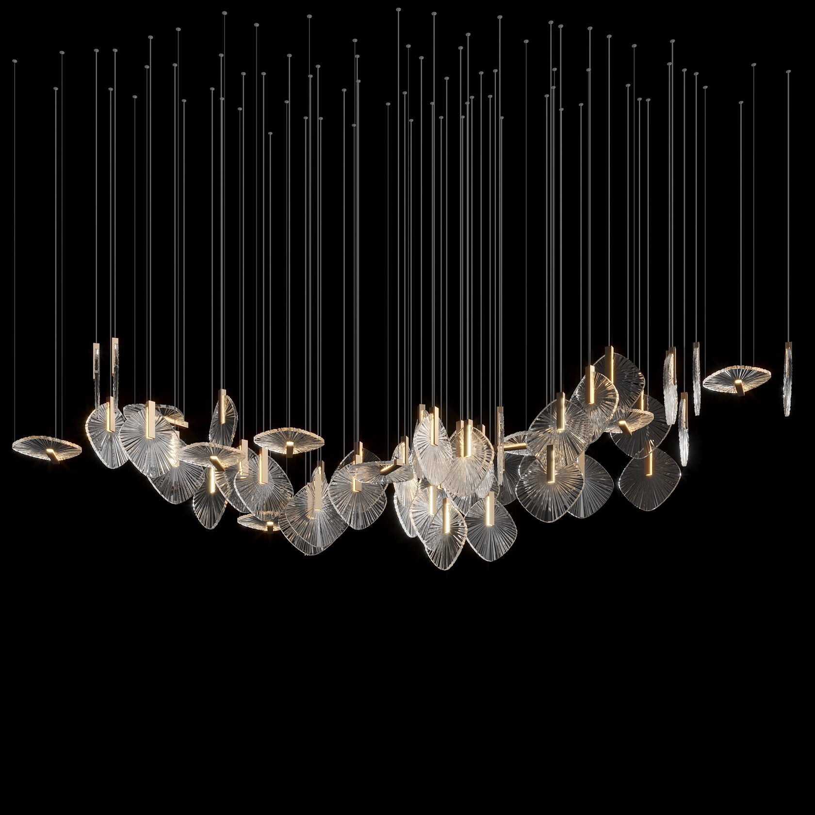 Crystal Disc Rain Chandelier