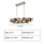 Oversize Post-modern Avant Art Irregular Metal Piece Chandelier for Living/Dining Room/Kitchen Island