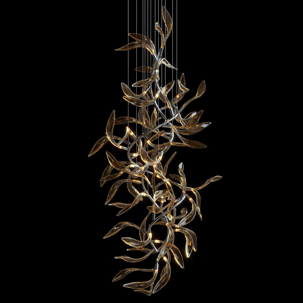 Amber Leaf Vine Chandelier
