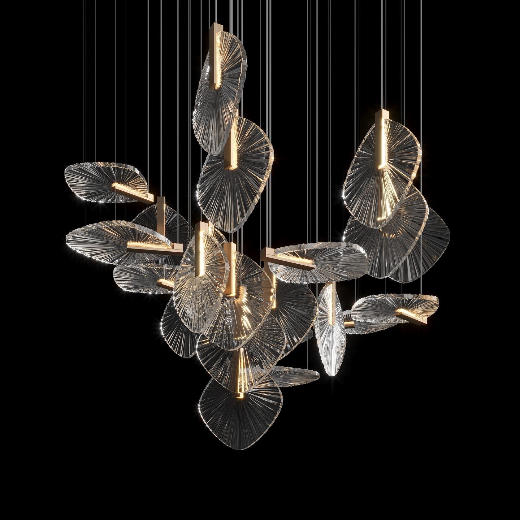 Crystal Disc Rain Chandelier