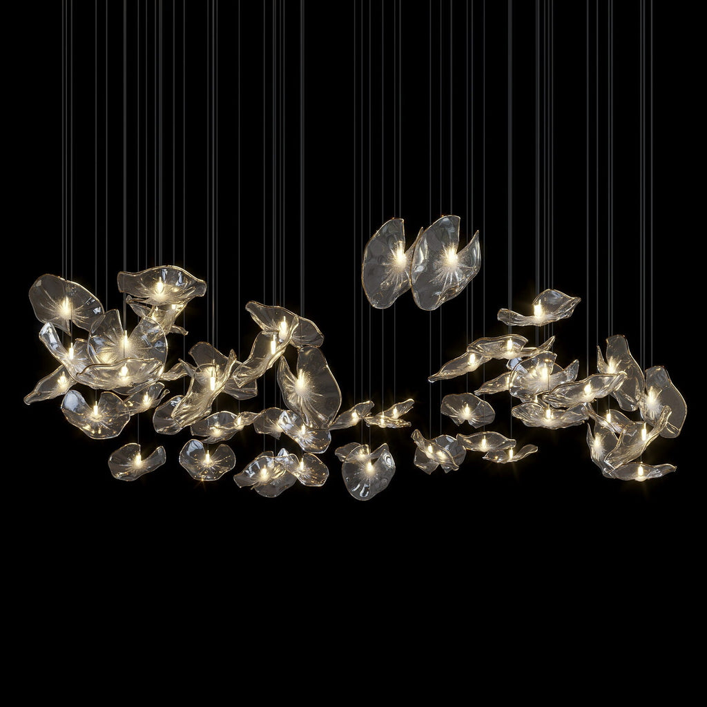 Smoke Glass Lily Cluster Chandelier