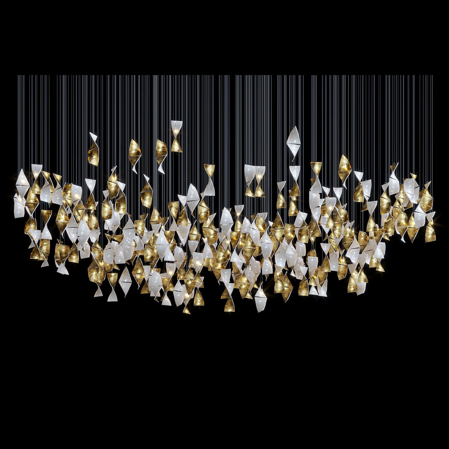 White Gold Diamond Cascade Chandelier