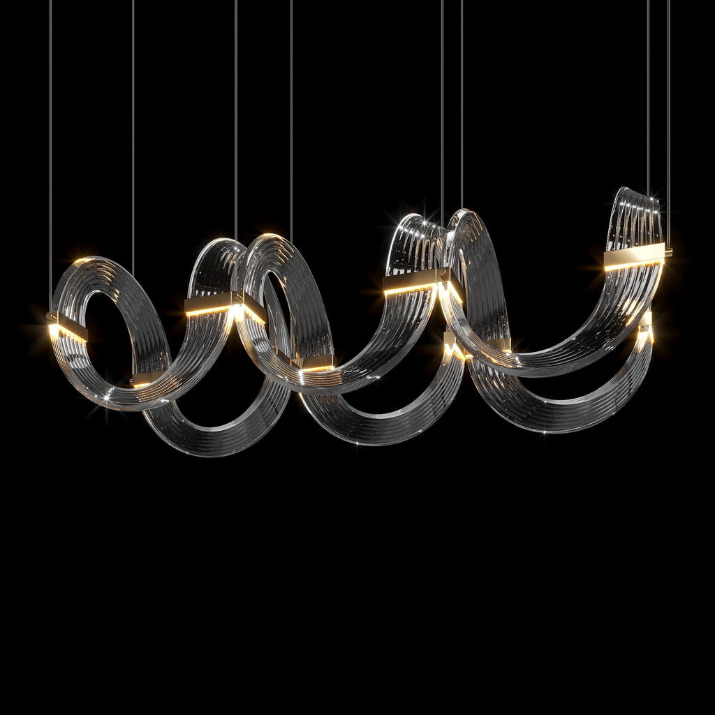 Crystal Crescent Cascade Chandelier