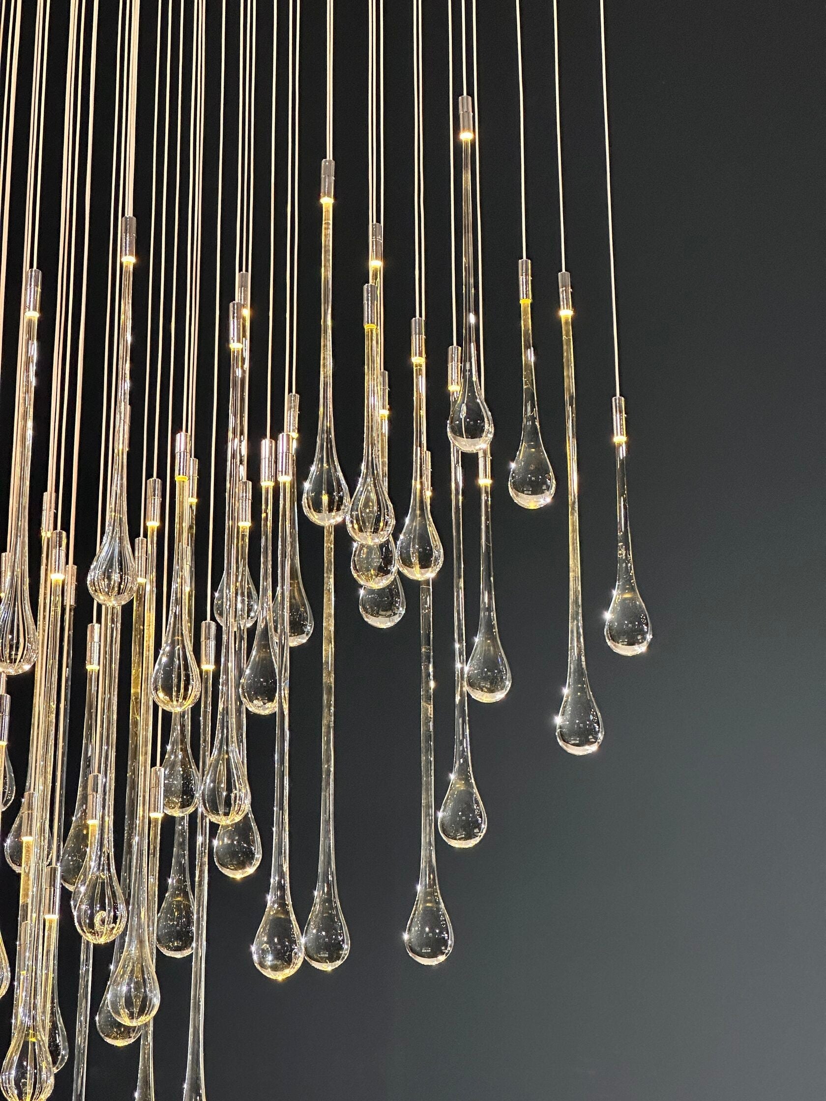 Crystal Tube Rain Chandelier