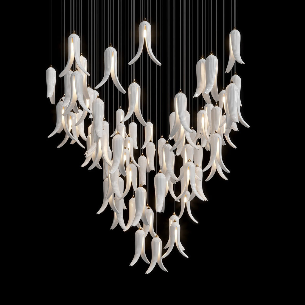White Pepper Cascade Chandelier
