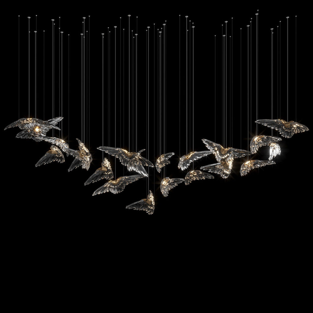 Crystal Heron Flight Chandelier