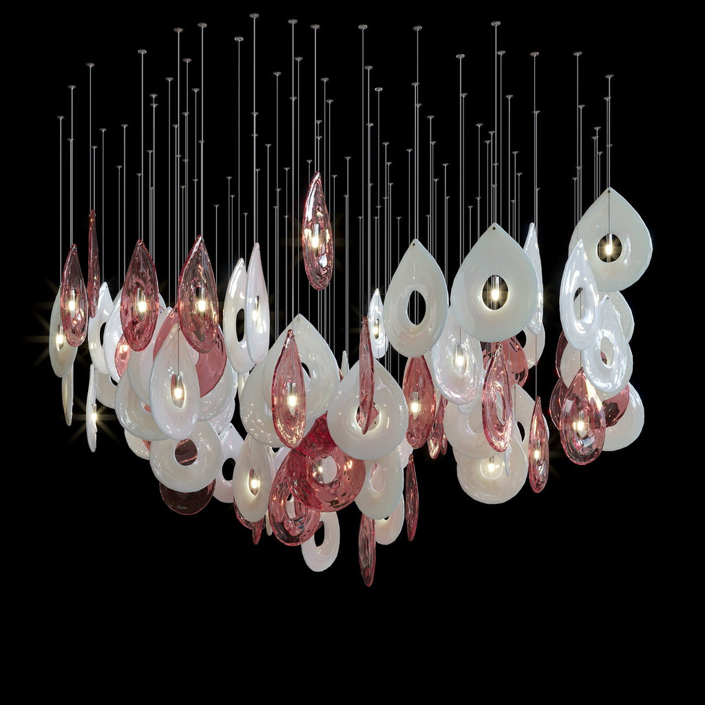 Green Halo Drop Chandelier