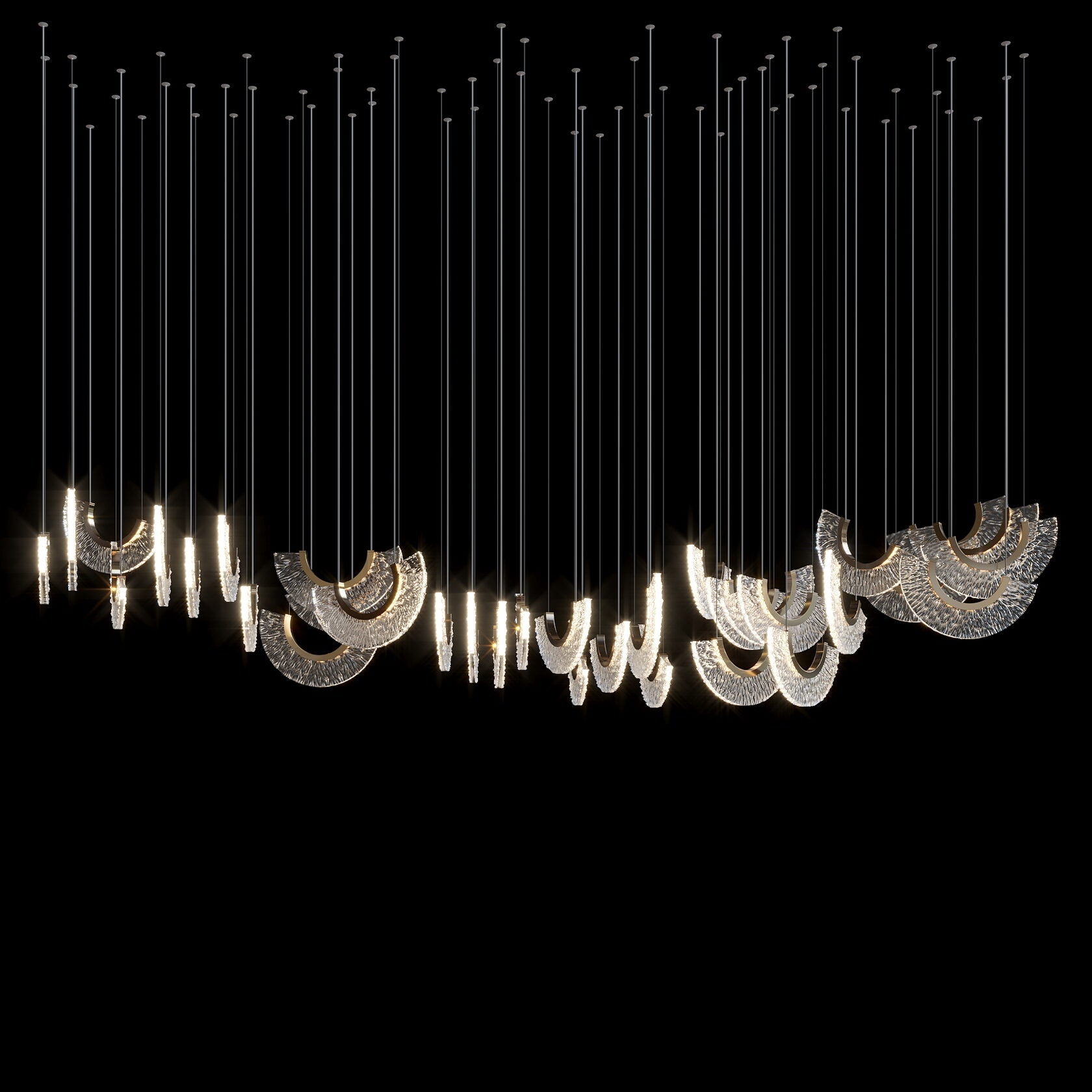 Crystal Fan Arc Chandelier