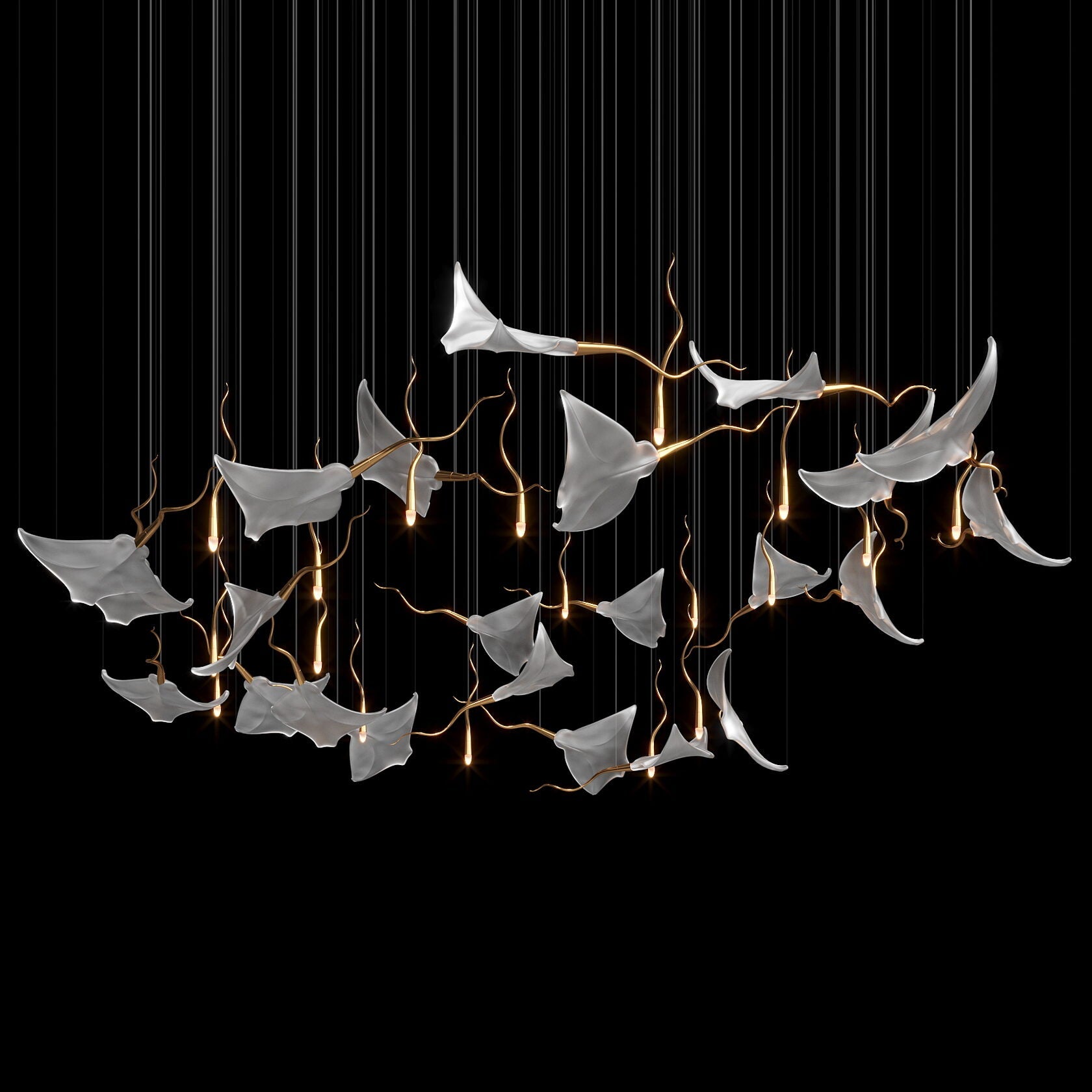 White Manta Branch Chandelier